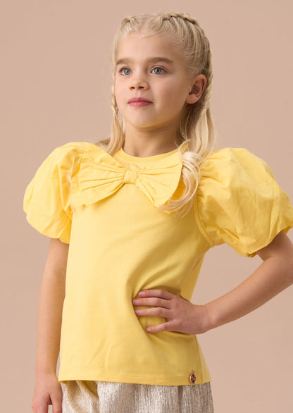 Eleri Yellow Bow Puff Sleeve Top