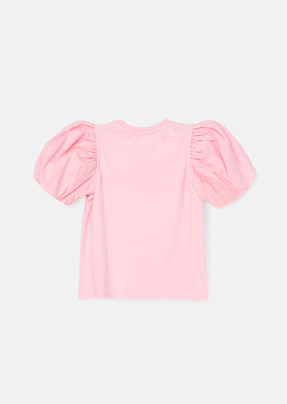 Eleri Pink Bow Puff Sleeve Top
