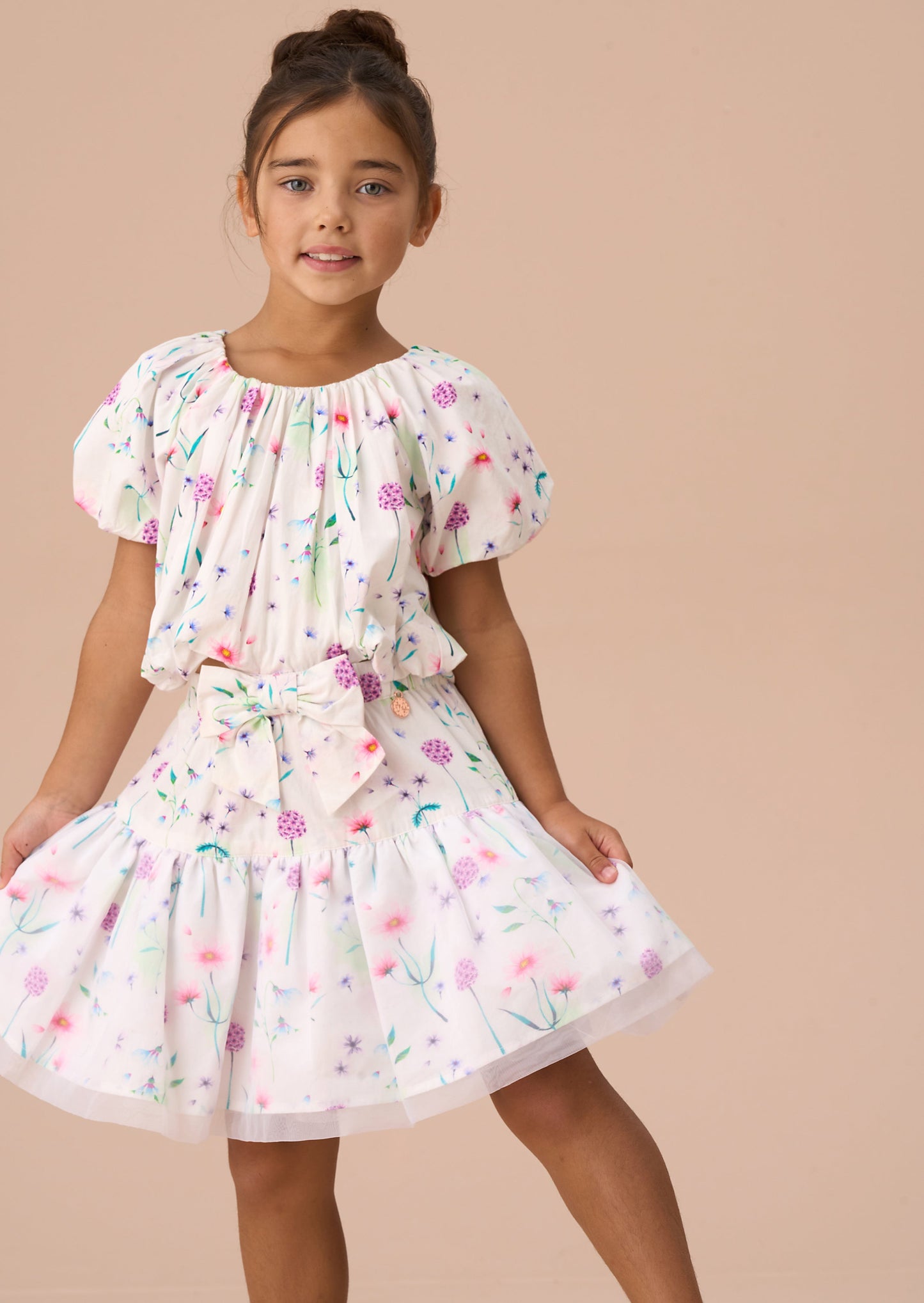 Perla White Bubble Hem Top