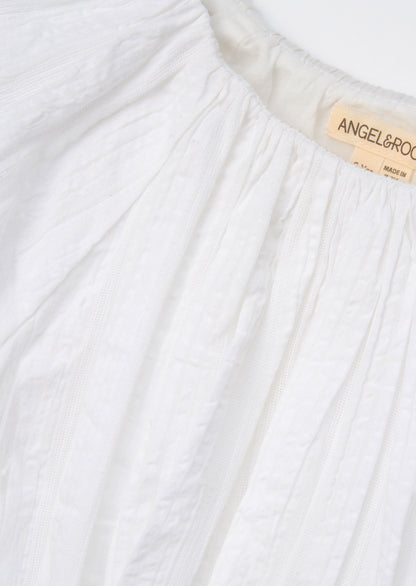 Michela White Bubble Hem Top