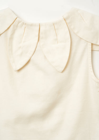 Margaux Ivory Petal Collar Top