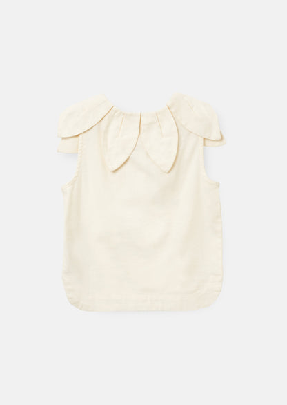 Margaux Ivory Petal Collar Top