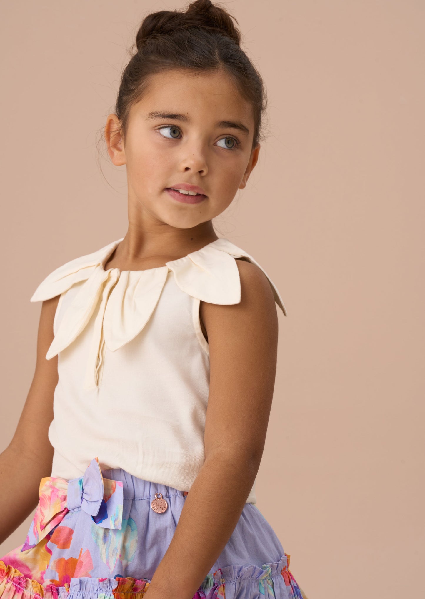 Margaux Ivory Petal Collar Top