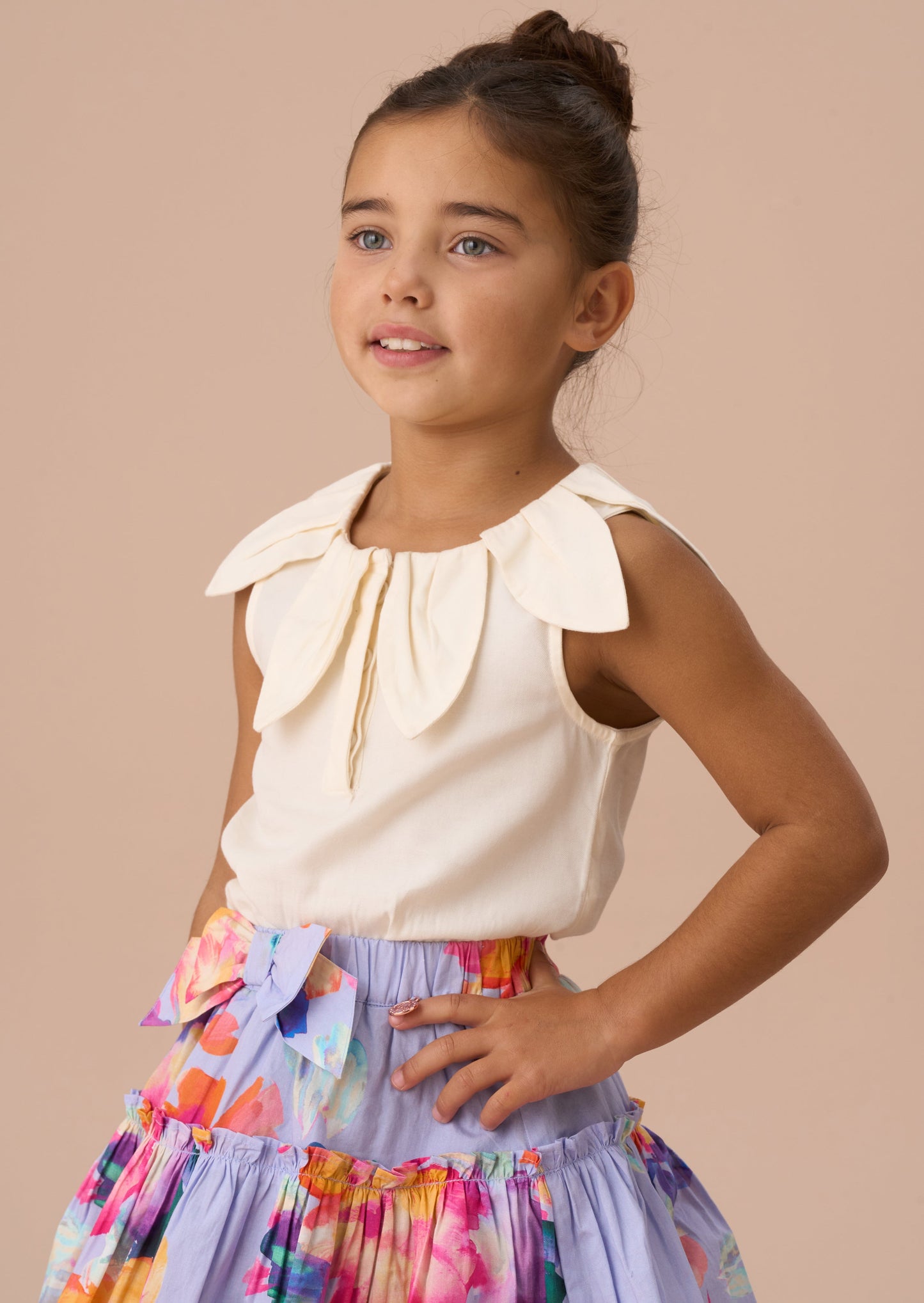 Margaux Ivory Petal Collar Top