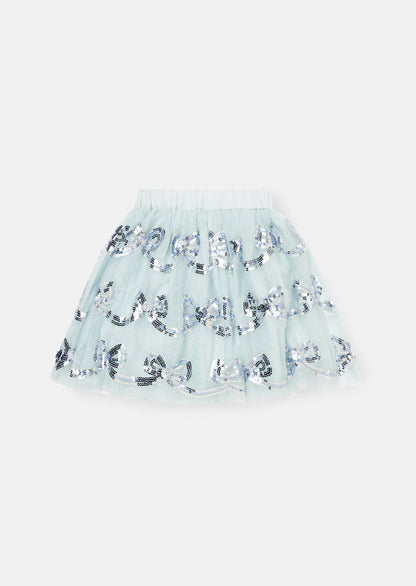 Jolie Blue Mesh Sequin Skirt