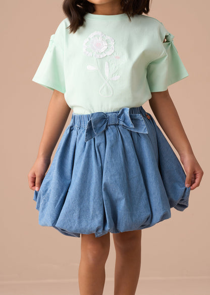 Annie Blue Bubble Hem Denim Skirt