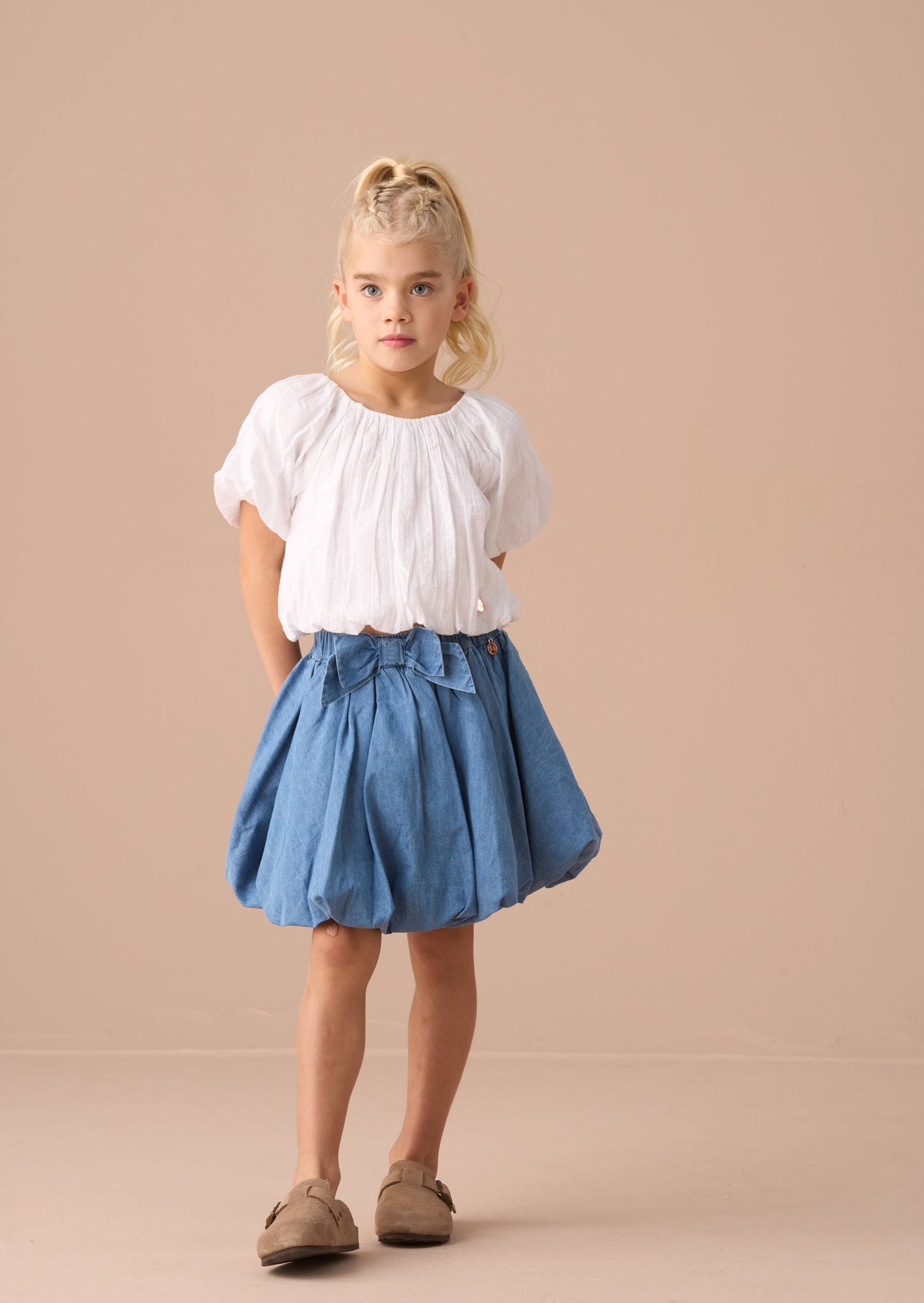 Annie Blue Bubble Hem Denim Skirt