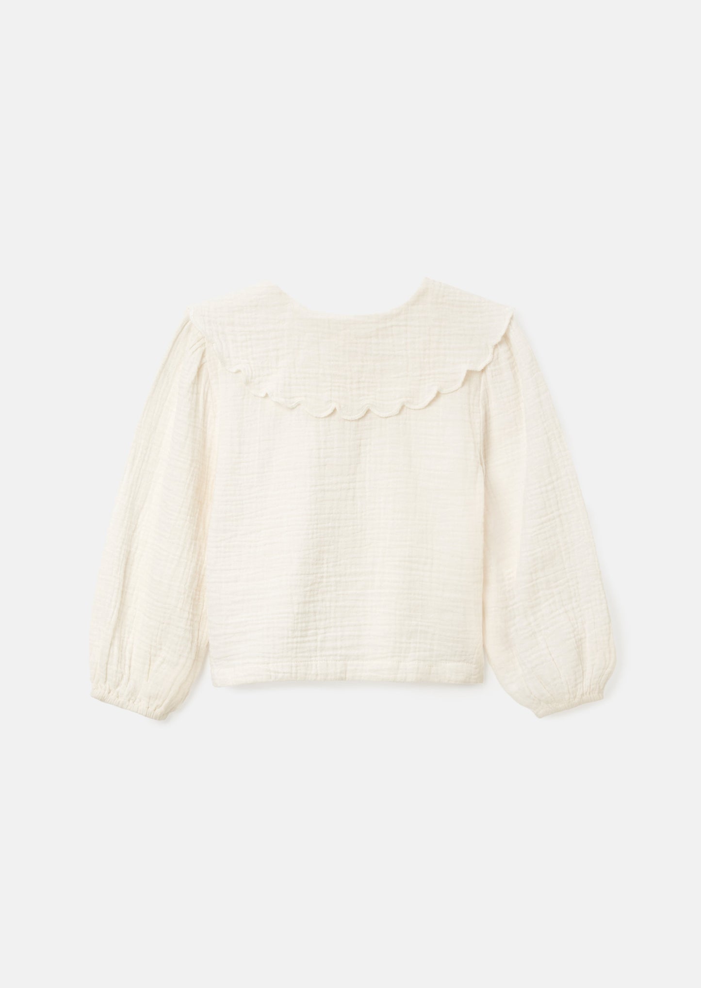 Emma Ivory Cape Collar Embroidered Top