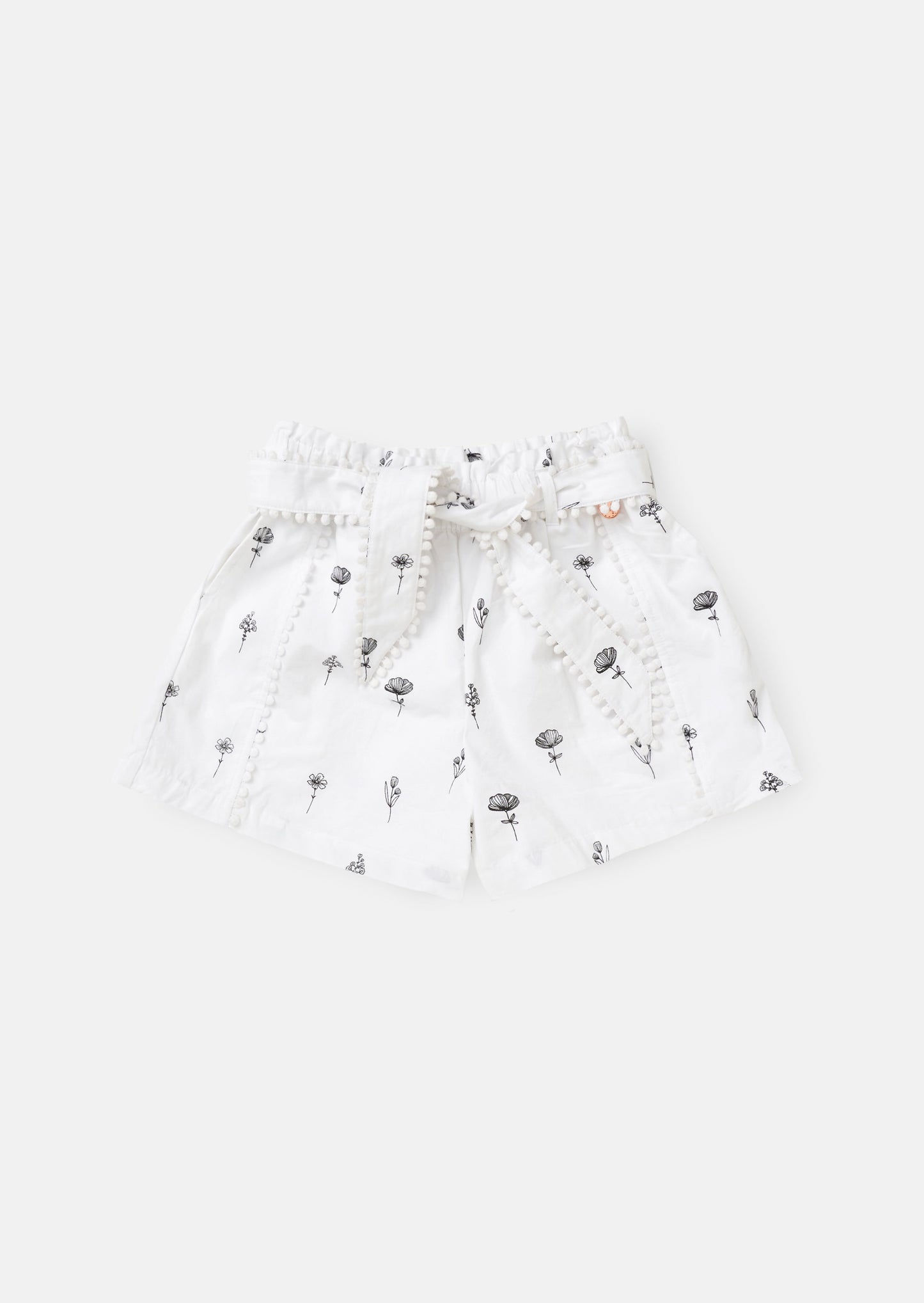 Raya Ivory Printed Poplin Shorts