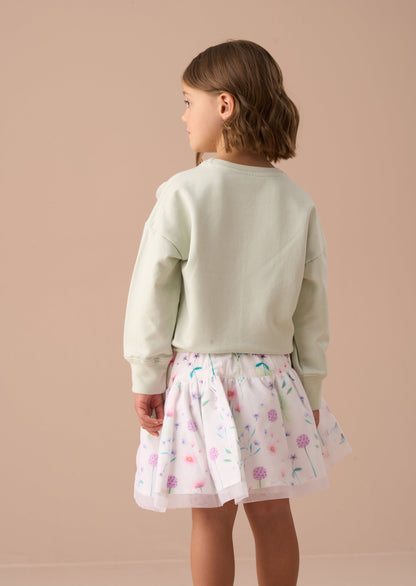 Bloom Mint Cotton Flower Applique Jumper