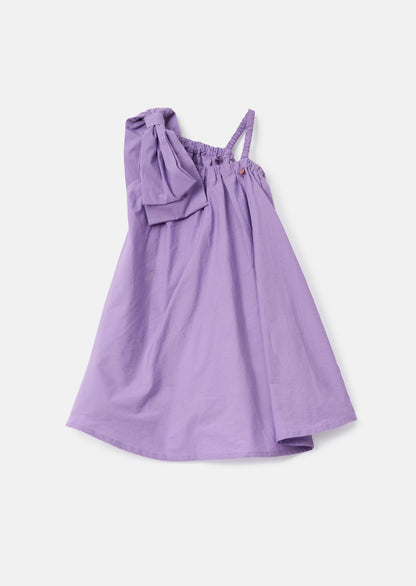 Marnie Purple Bow Shoulder Swing Dress
