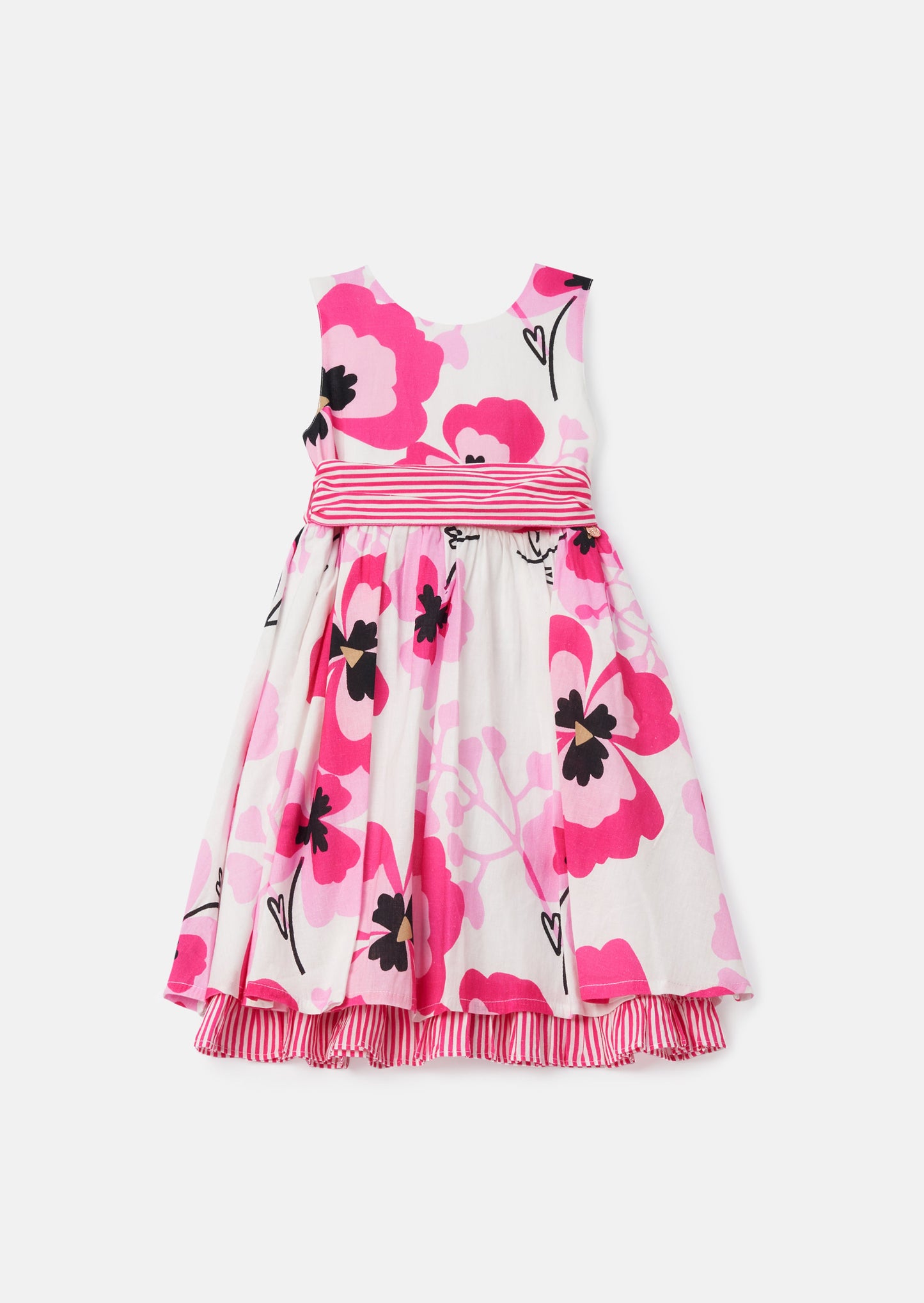 Bella Pink Pansy Print Dress