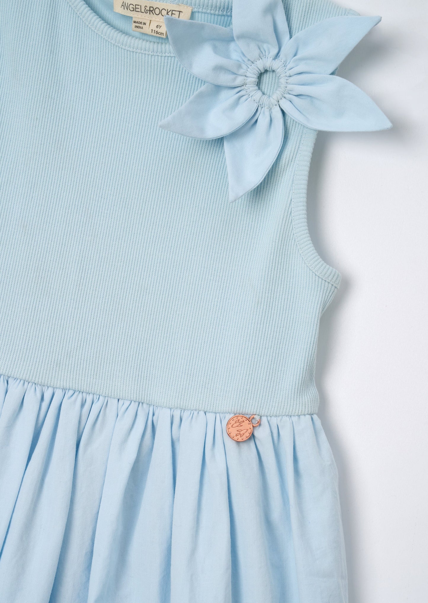 Jenny Blue Bubble Hem Corsage Dress