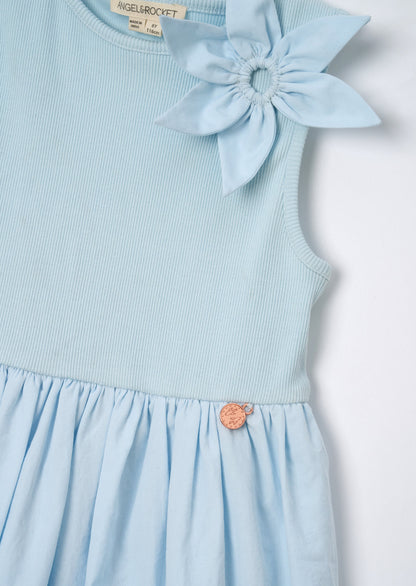 Jenny Blue Bubble Hem Corsage Dress