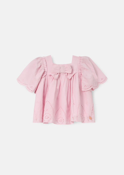 Flo Pink Woven Cotton Top