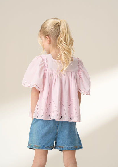 Flo Pink Woven Cotton Top