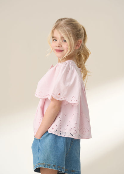 Flo Pink Woven Cotton Top