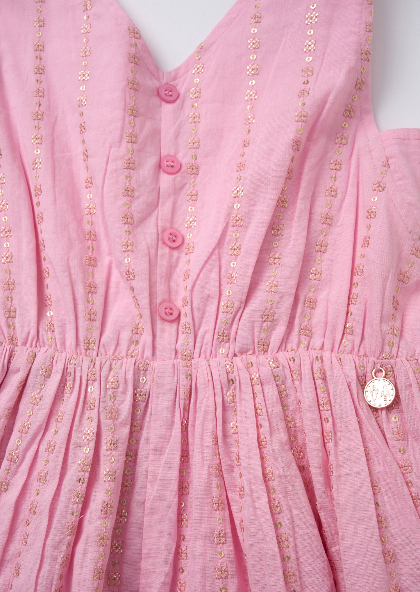 Jilly Pink Embroidered Playsuit