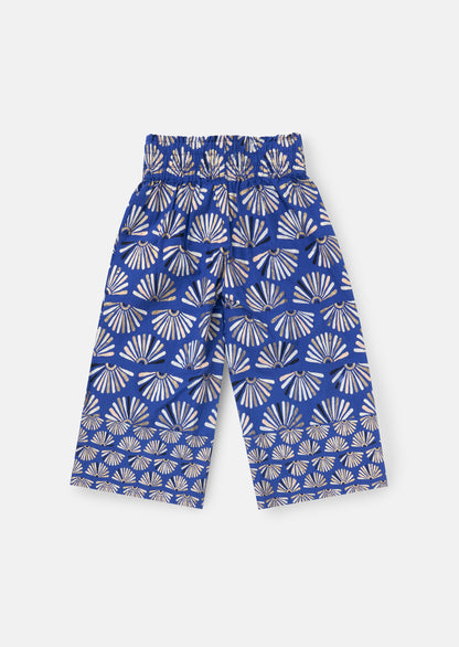 Lina Blue Printed Linen Trousers
