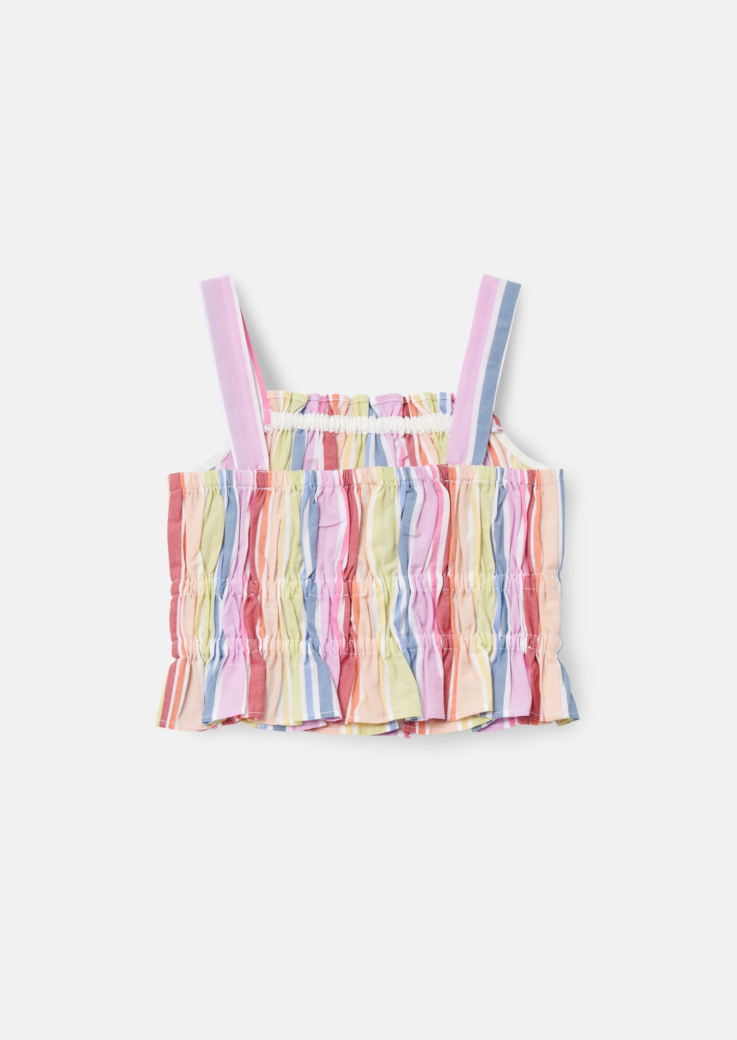 Faye Multi Stripe Shirred Top