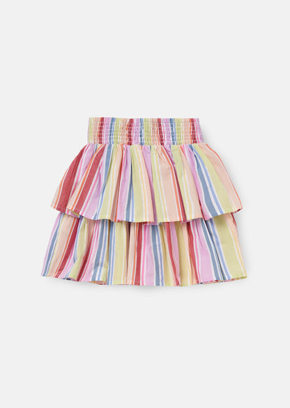 Faye Multi Stripe Tiered Skirt