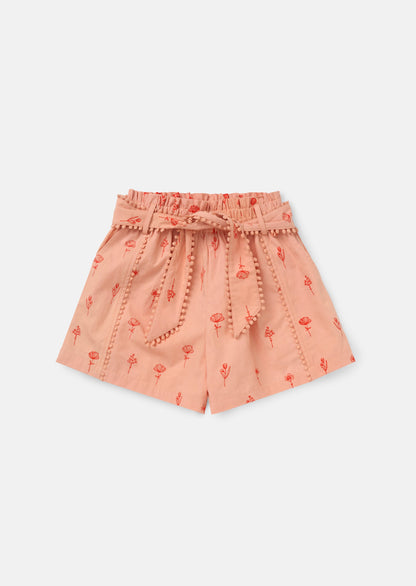 Raya Coral Printed Poplin Shorts