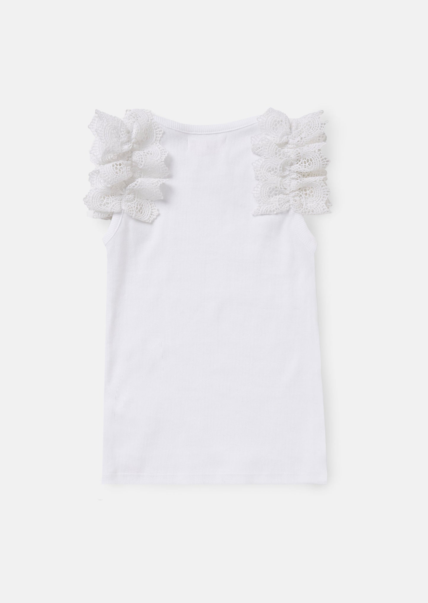 Jess White Flower Trim Vest