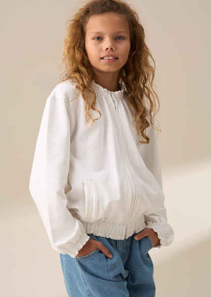 Blithe White Zip Up Jacket