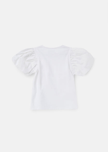 Bloom White Flower Applique Tee