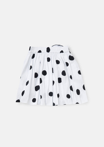 Amari White Spotty Bubble Hem Skirt