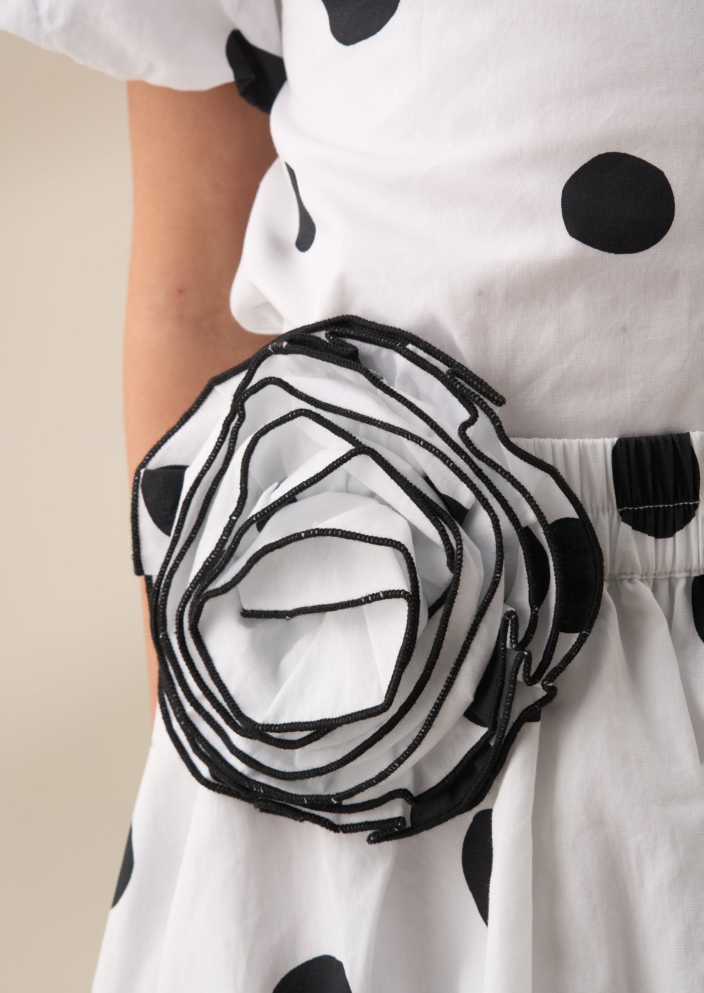Amari White Spotty Bubble Hem Skirt