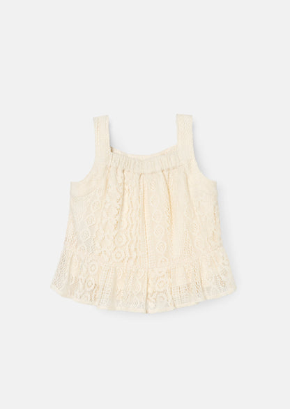 Kinsley Cream Jersey Crochet Top