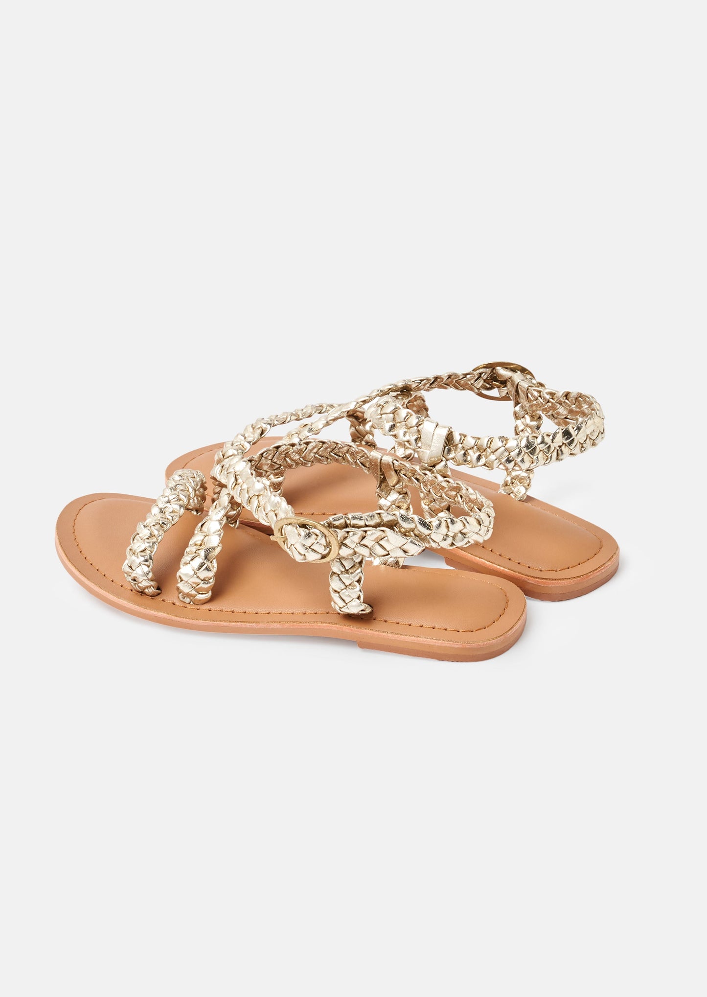 Delilah Gold Basket Weave Sandal