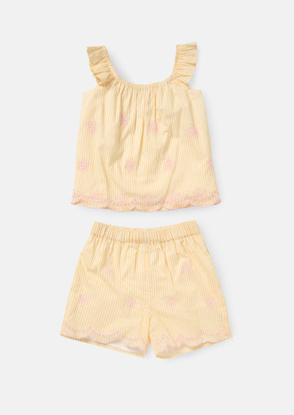 Alba Yellow Broderie PJ Set