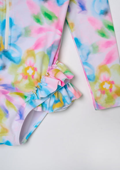 Jodie Sunsafe Print Long Sleeved Swimsuit
