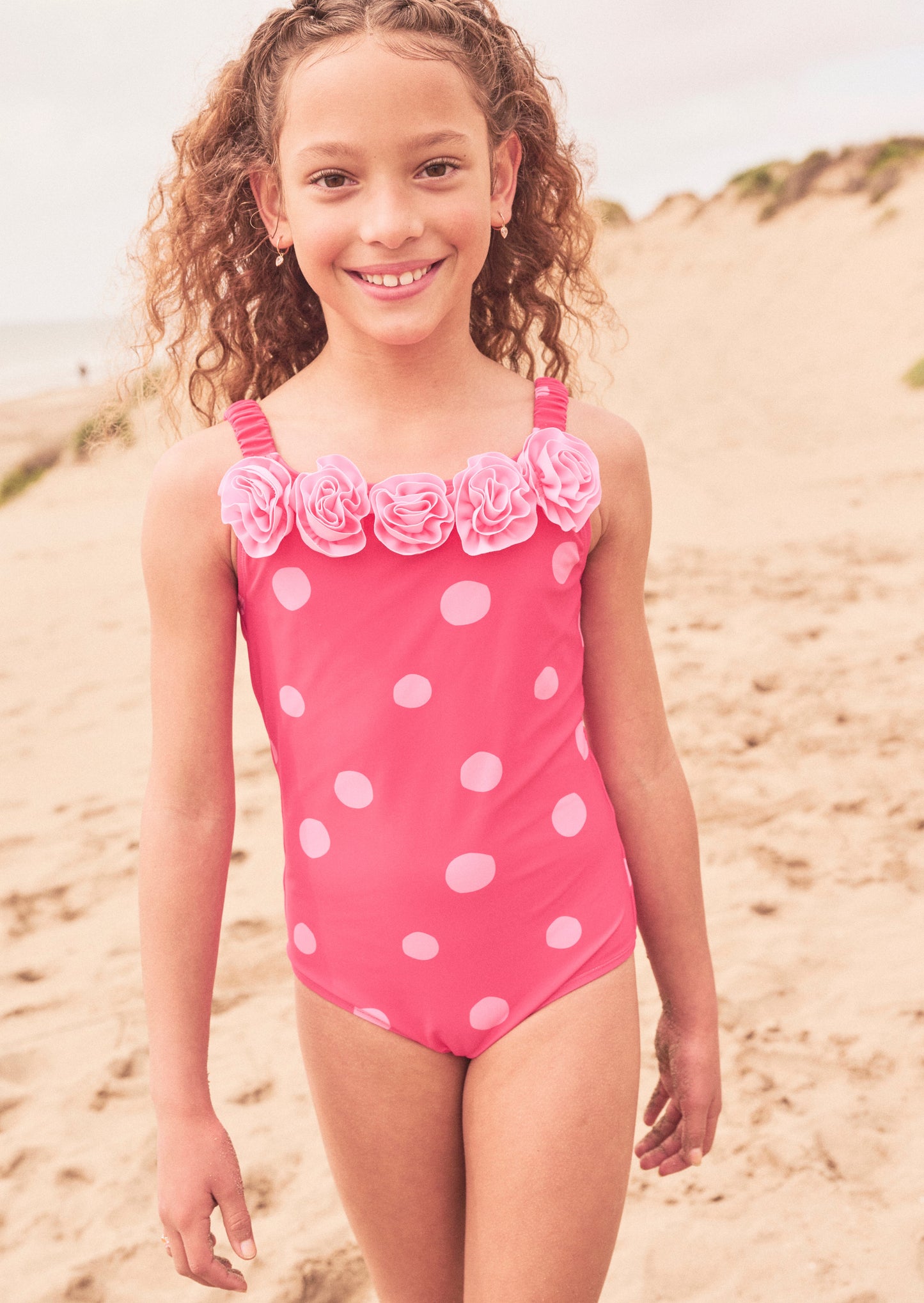 Amara Spot Print Ruffle Swimsuit