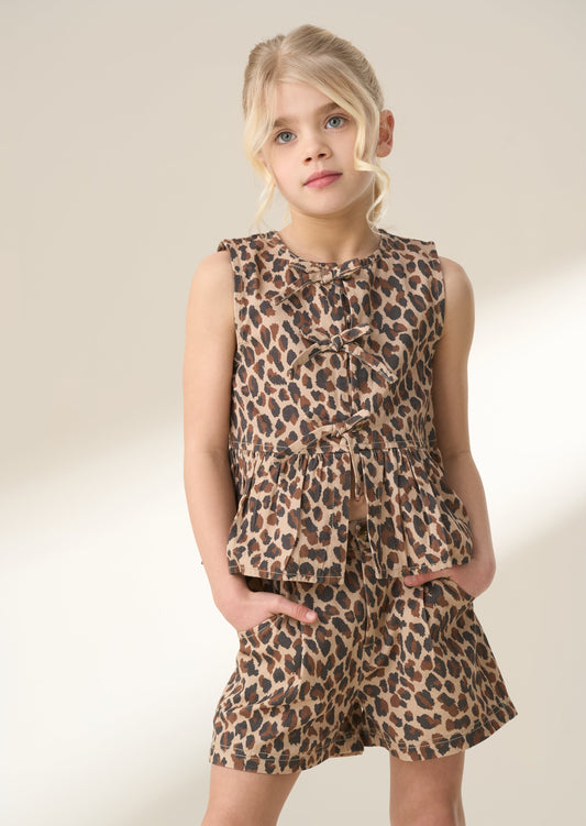 Talia Brown Leopard Print Waistcoat