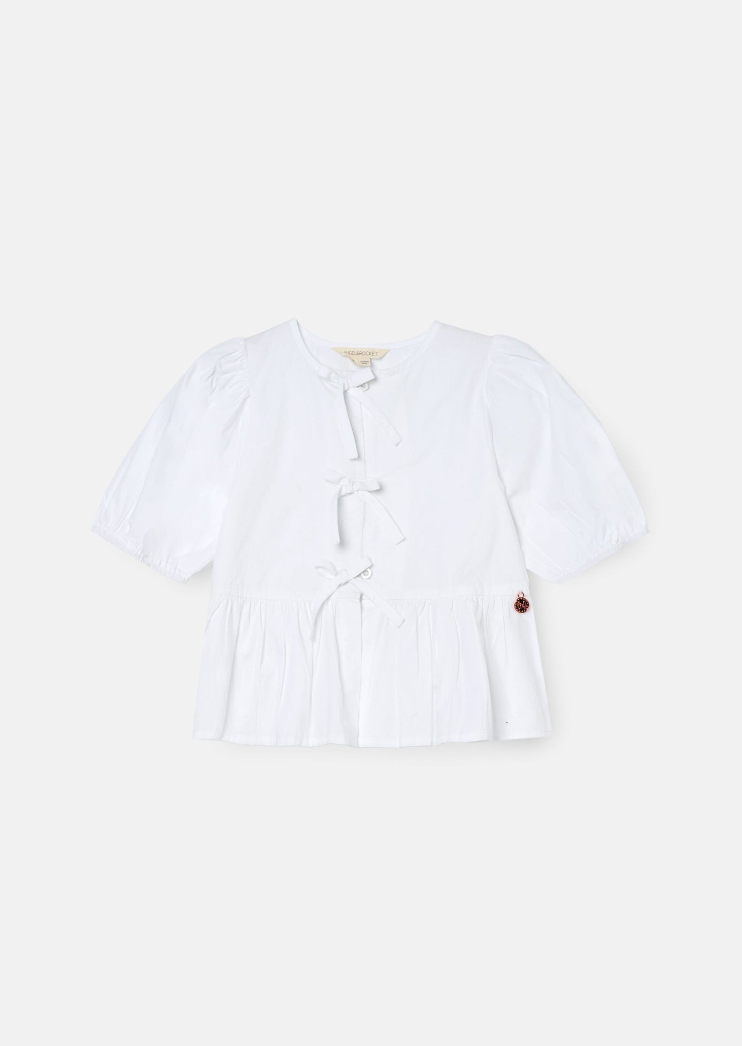 Ria White Poplin Tie Shirt