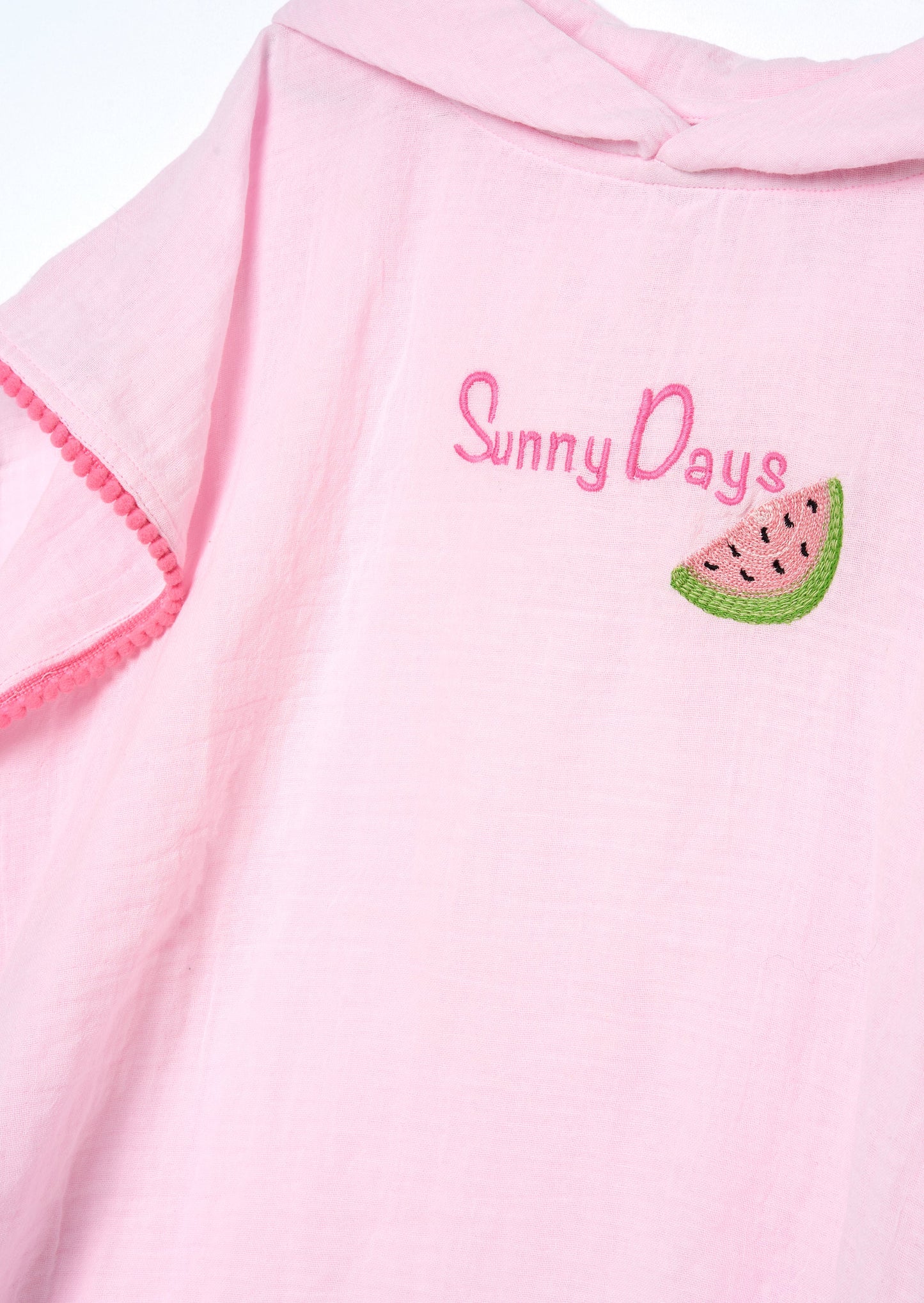 Ruby Pink Pom Pom Trim Kaftan