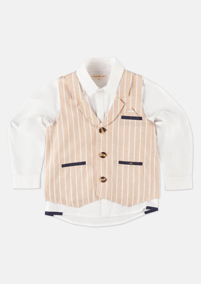 Clayton Linen Stripe Waistcoat