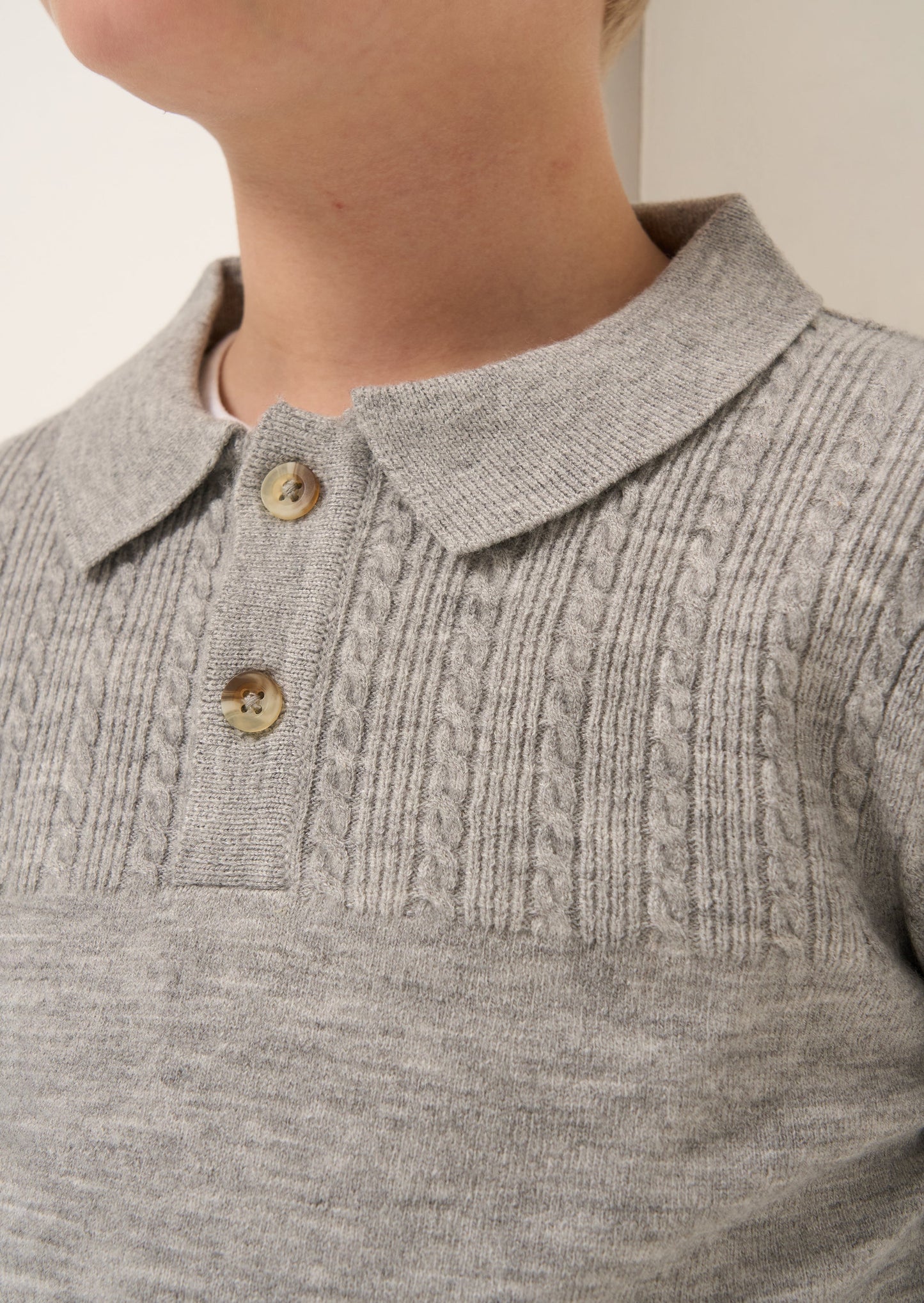 Caleb Grey Knitted Polo