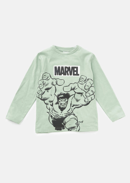 Khaki Marvel Long Sleeve Tee