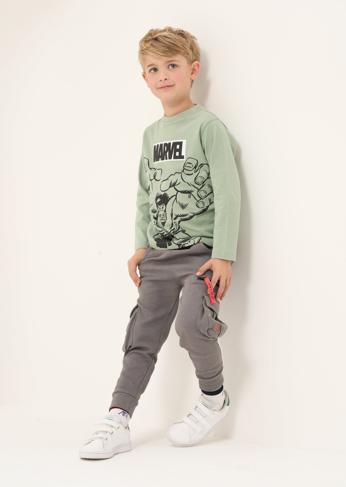 Khaki Marvel Long Sleeve Tee
