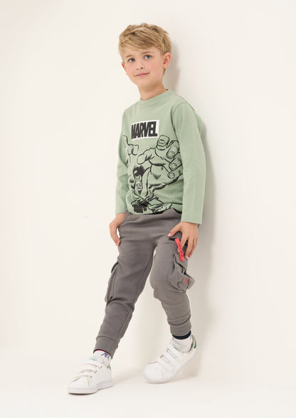 Khaki Marvel Long Sleeve Tee