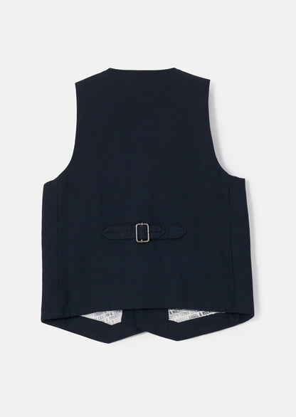 Bernard Navy Textured Waistcoat