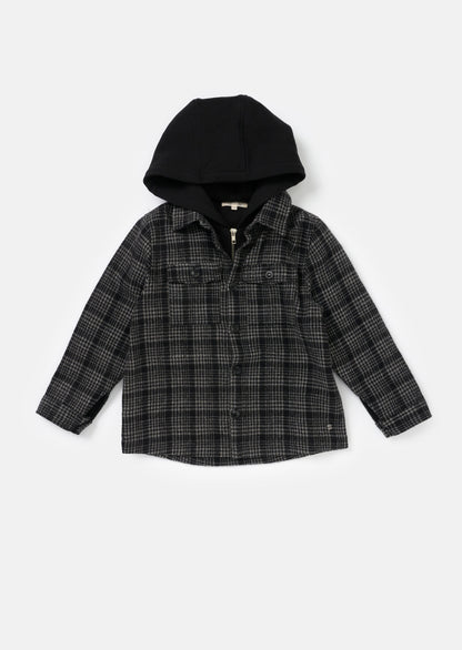 Harrison Check Hooded Shirt