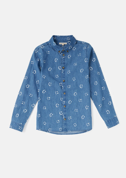 Walker Blue Smile Print Shirt