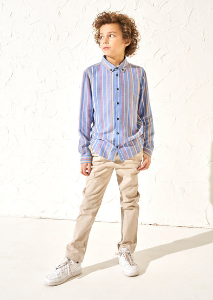 Noah Textured Multi Stripe Shirt