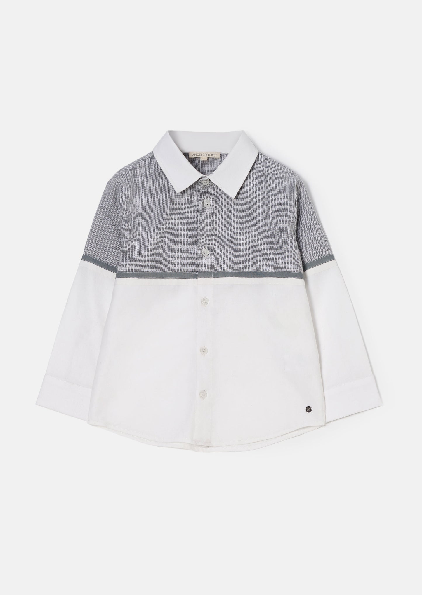 Grey Linen Yoke Oxford Shirt