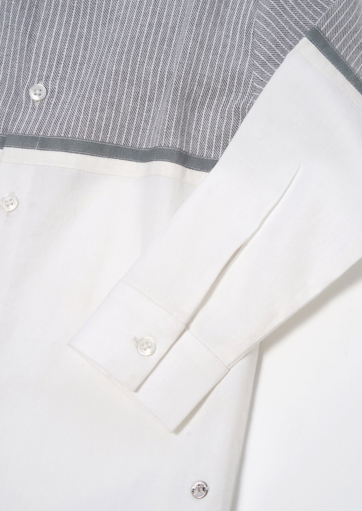 Grey Linen Yoke Oxford Shirt